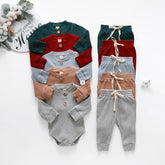 Infant Newborn Baby Boys Spring Autumn Ribbed Solid