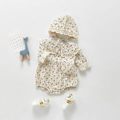 Autumn Baby Clothing Toddler Girls Bodysuits Big Collar Baby Girl Floral Suit Infant One Piece