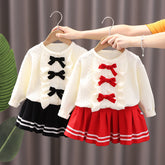 New Knitted Two-piece Baby Girl Korean Style Top Skirt Suit Skirt