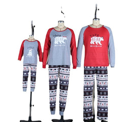 Family Red Cartoon Cartoon Cotton Suit Parent-child