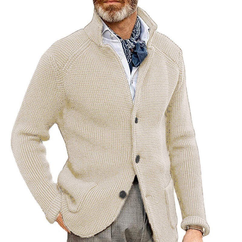Men's Slim Stand Collar Knitted Fall Winter Coat
