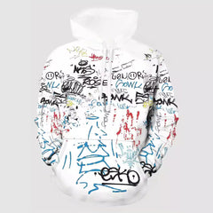 Men's European And American Foreign Trade Autumn And Winter 3D Digital Printing Plus Size Casual Hooded Sweater
