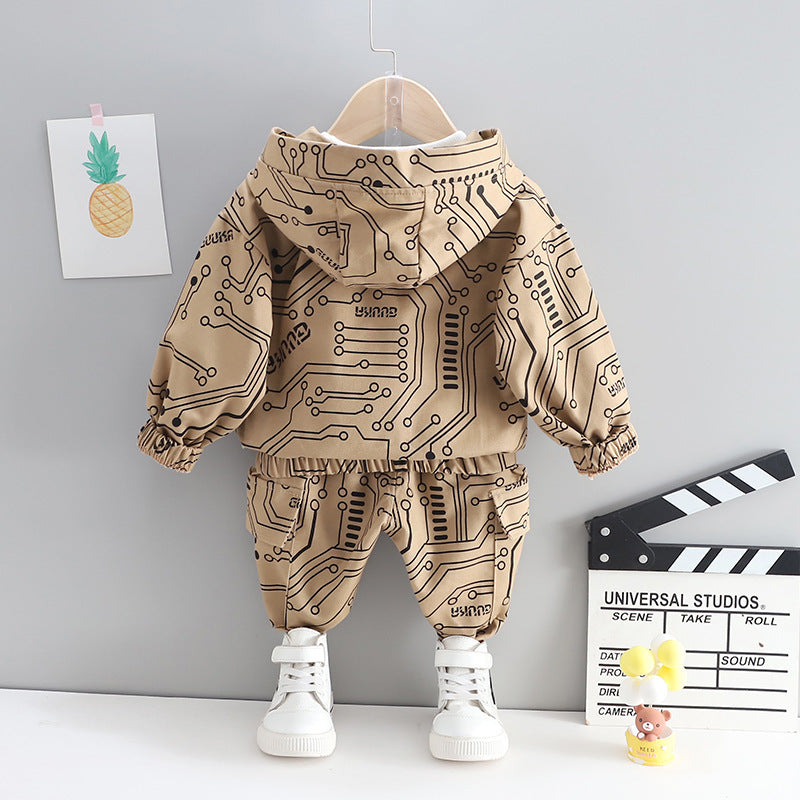 Boys Casual Long-sleeved Suit Baby Hooded Sweater