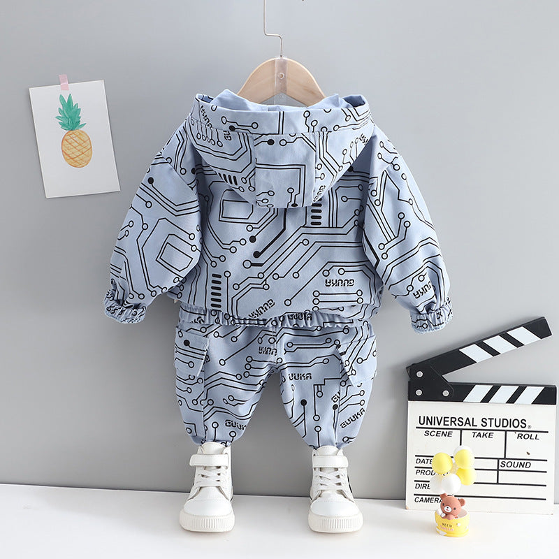 Boys Casual Long-sleeved Suit Baby Hooded Sweater
