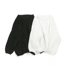 Solid Csul Sweter Sloucy Soft Wool Itted