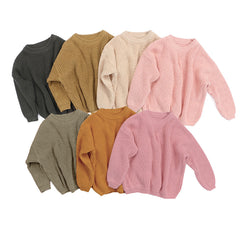 Solid Csul Sweter Sloucy Soft Wool Itted