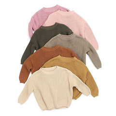 Solid Csul Sweter Sloucy Soft Wool Itted