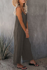 Women's Solid Color Suspender Jumpsuit Solid Color