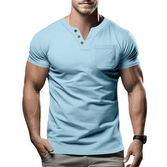Casual T-shirt V-neck Fashion Slim Men's Short Sleeve