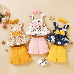 Solid Color Lace Shorts Hairband Set