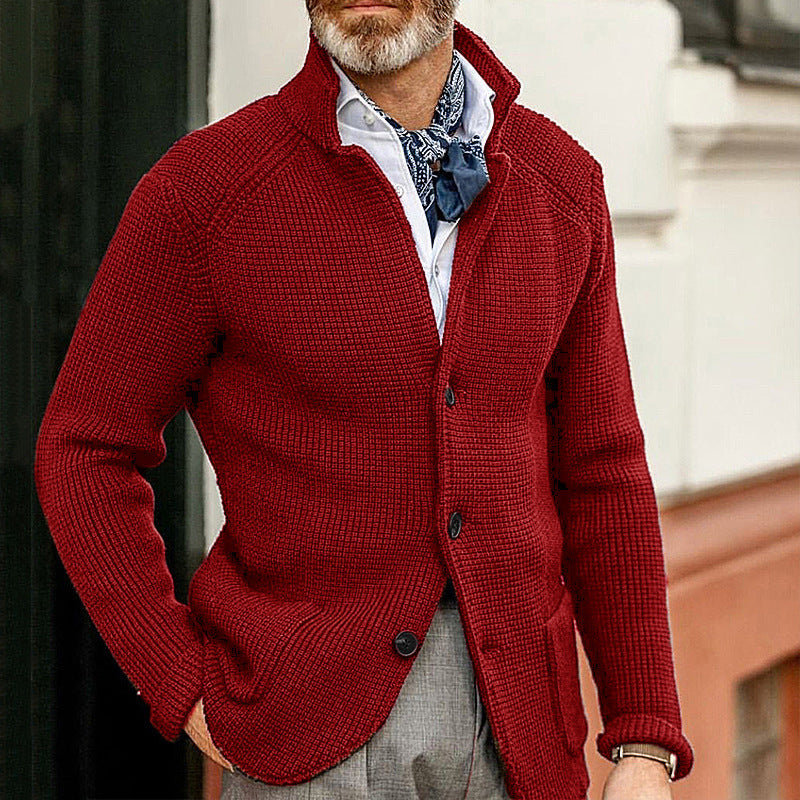 Men's Slim Stand Collar Knitted Fall Winter Coat