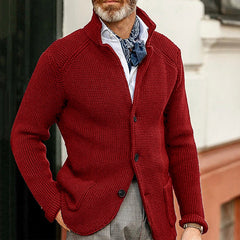Men's Slim Stand Collar Knitted Fall Winter Coat