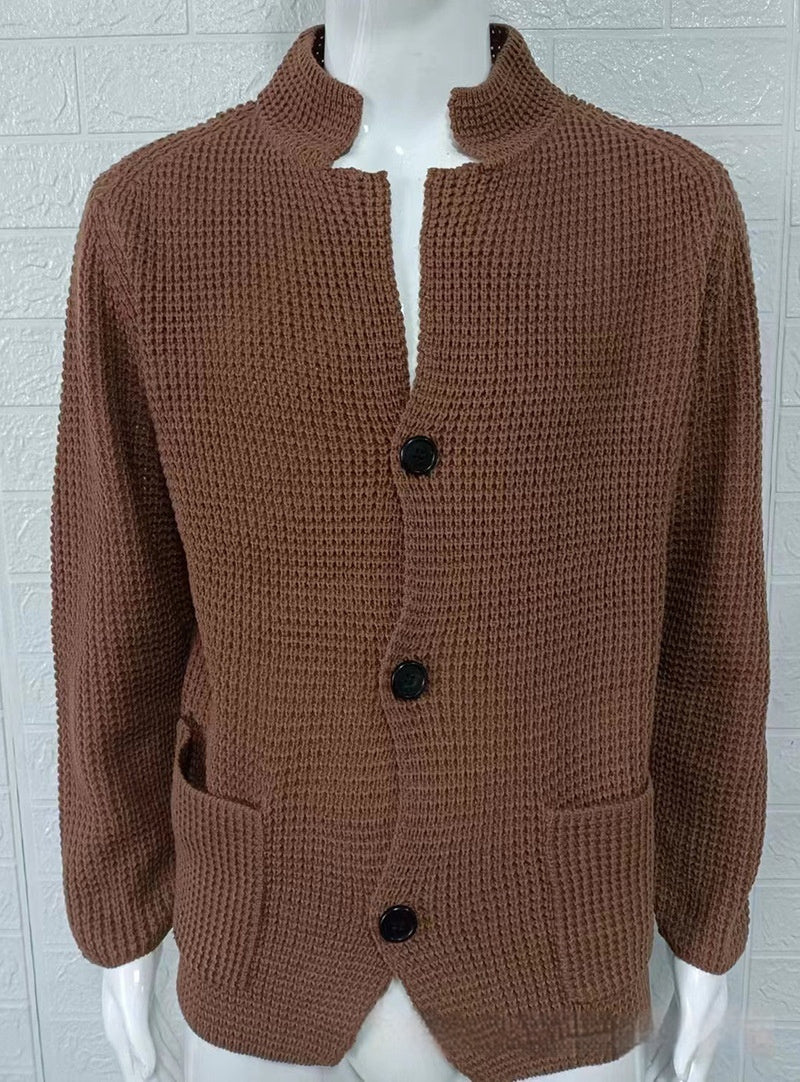 Men's Slim Stand Collar Knitted Fall Winter Coat