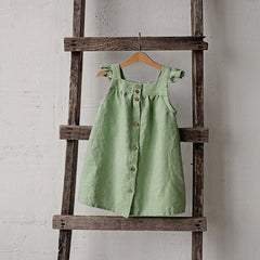 Girls Summer Linen Loose Sling Dress