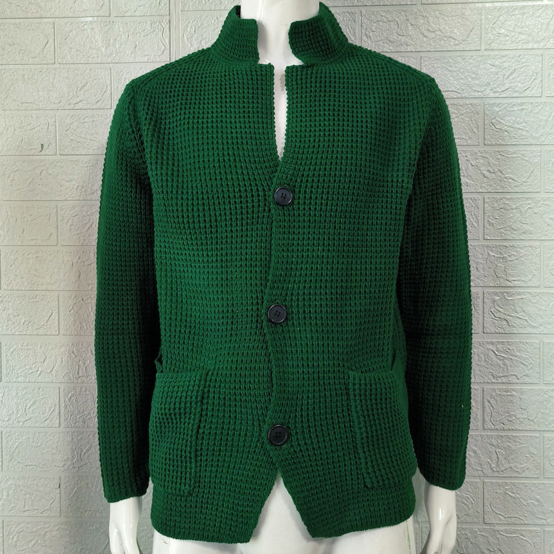 Men's Slim Stand Collar Knitted Fall Winter Coat