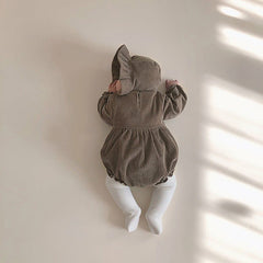 Kids Corduroy Embroidered Long Sleeve Romper Bodysuit