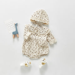 Autumn Baby Clothing Toddler Girls Bodysuits Big Collar Baby Girl Floral Suit Infant One Piece