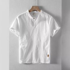Retro Breathable Casual Summer Men's Linen Short Sleeve Shirt