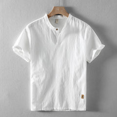 Retro Breathable Casual Summer Men's Linen Short Sleeve Shirt