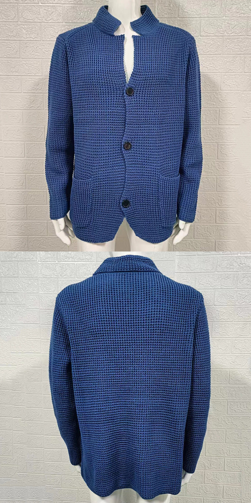 Men's Slim Stand Collar Knitted Fall Winter Coat