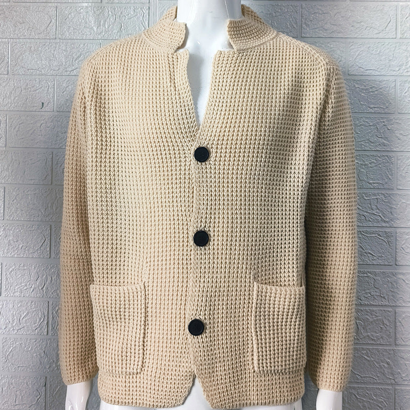 Men's Slim Stand Collar Knitted Fall Winter Coat