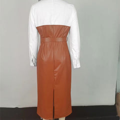 New Temperament Commute Stitching Contrasting-color Dress
