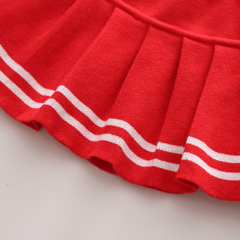 New Knitted Two-piece Baby Girl Korean Style Top Skirt Suit Skirt