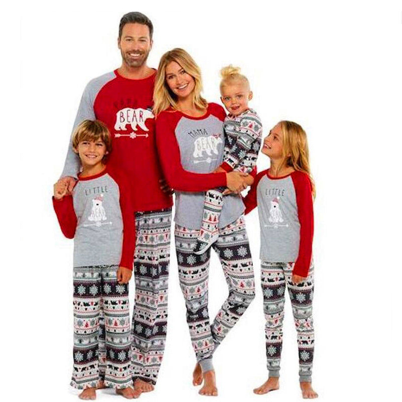 Family Red Cartoon Cartoon Cotton Suit Parent-child