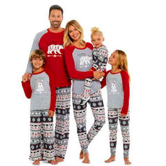 Family Red Cartoon Cartoon Cotton Suit Parent-child