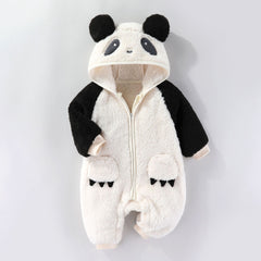 Autumn And Winter Clothes For Babies Baby Thick Warm Long Sleeves Romper Fleece-lined
