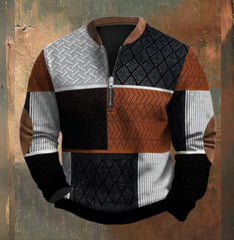 Casual Digital Patchwork Digital Printing Sweater