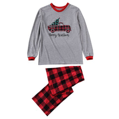 Car Printing Round Neck Color Matching Family Suit