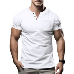 Casual T-shirt V-neck Fashion Slim Men's Short Sleeve