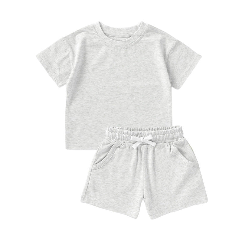 Children's Short Sleeve Baby Organic Cotton Shorts Suit