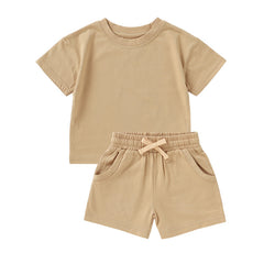 Children's Short Sleeve Baby Organic Cotton Shorts Suit