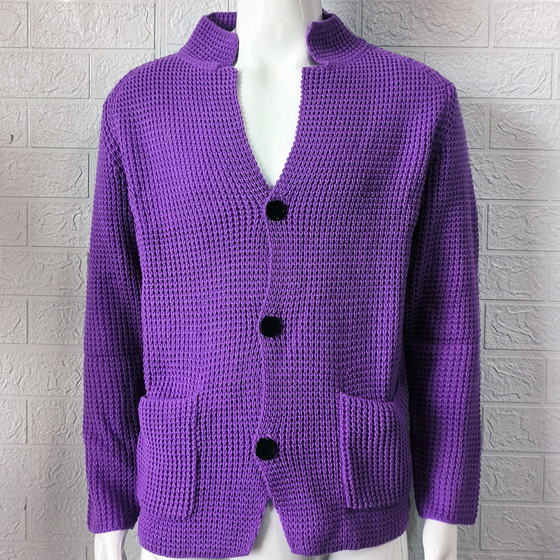 Men's Slim Stand Collar Knitted Fall Winter Coat